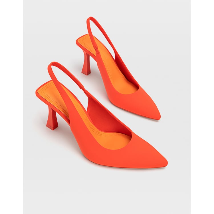 Orange store slingback heels