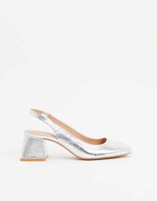 silver slingback shoes