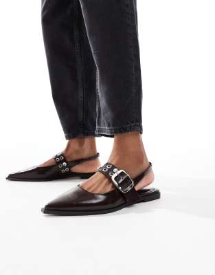 Stradivarius Slingback Mules With Buckle