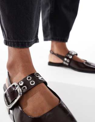 Stradivarius Slingback Mules With Buckle