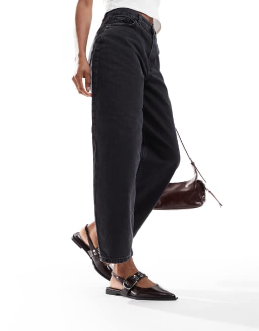 Stradivarius slingback mules with buckle in brown
