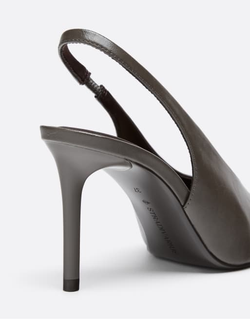 Stradivarius slingback-pumps i grå, 7 af 7