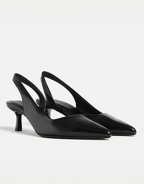 Stradivarius - Slingback schoenen met kitten hakken in zwart - view 1
