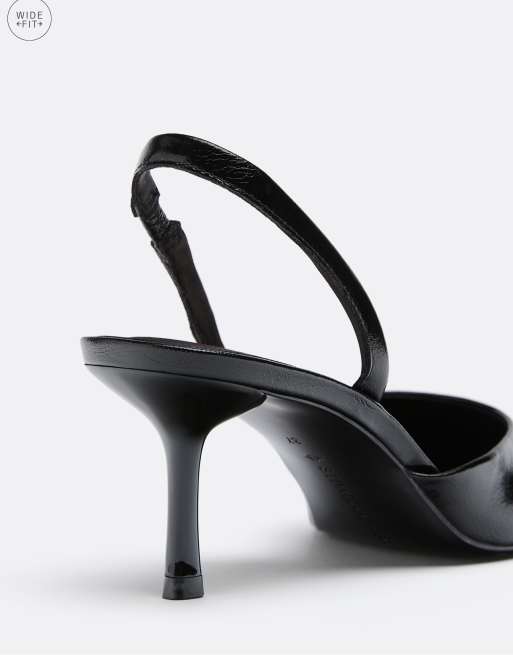 Stradivarius Slingback-Schuhe mit Kitten-Heel in Schwarz, 4 von 4