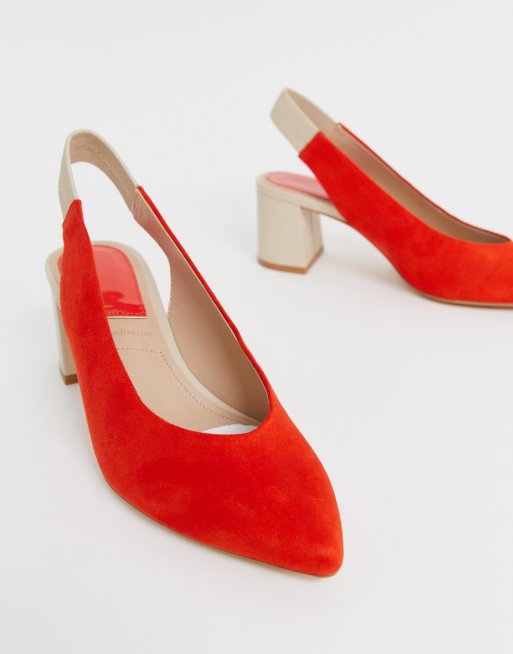 Stradivarius slingback shoes in red