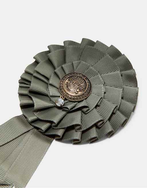 Stradivarius sløjfebroche i khaki, 4 af 4