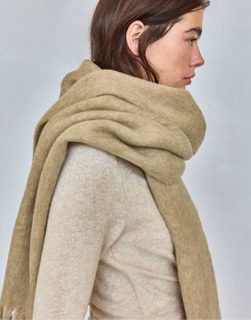 Stradivarius Slogan-Schal in Stone, 3 von 4