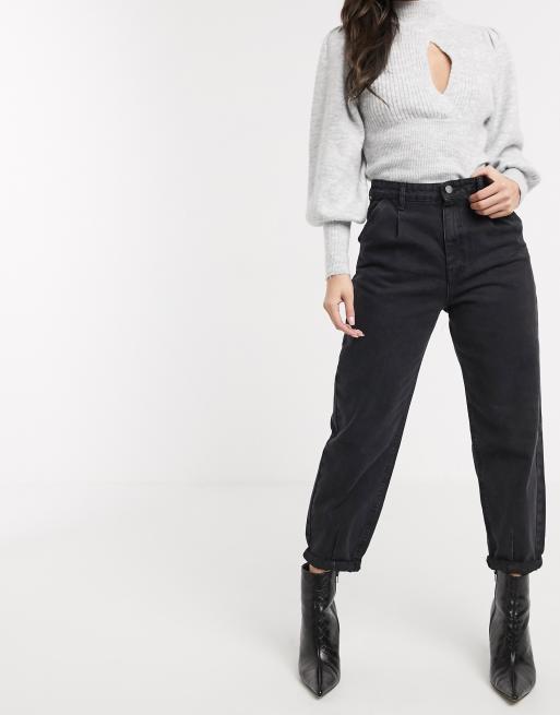 Stradivarius slouchy jeans in black