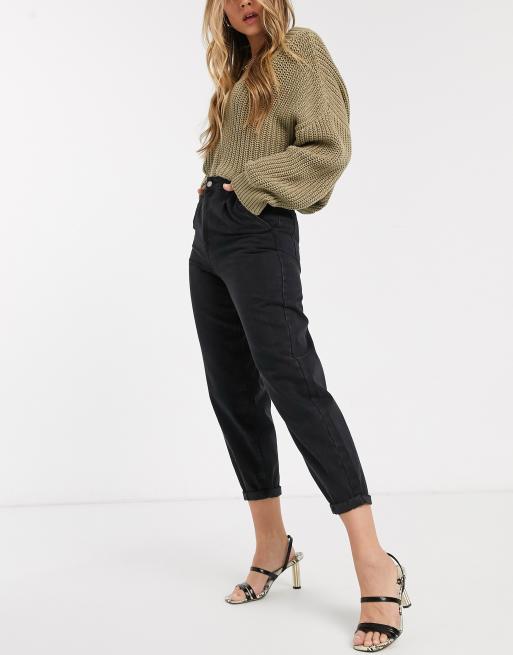 Stradivarius slouchy jeans in black