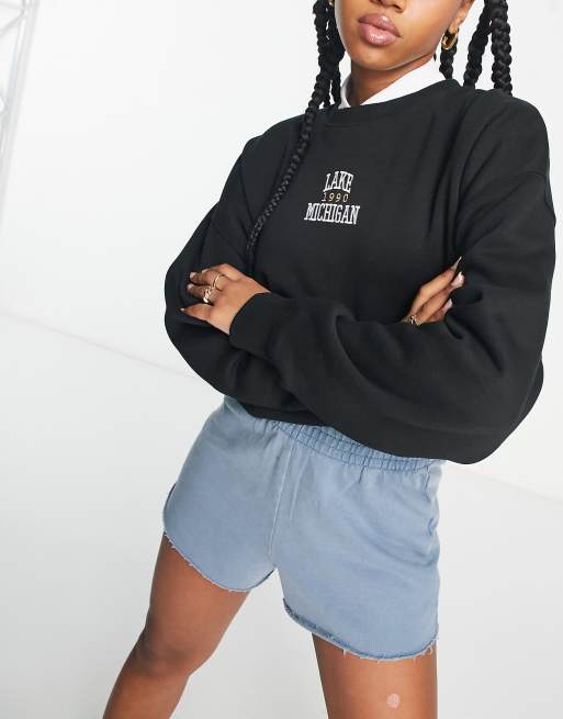 Black slouchy outlet sweatshirt