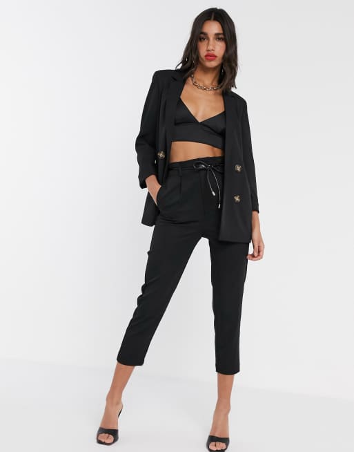 stradivarius cargo pants black