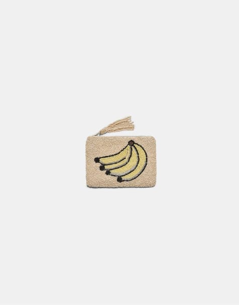 Stradivarius Small beaded purse with banana embellishment - view 1