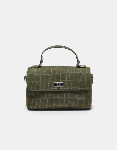 Stradivarius Small belt crossbody bag in khaki - view 1