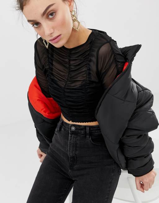 Stradivarius - Smalle mom jeans met stretch van katoen in zwart , 3 van 4