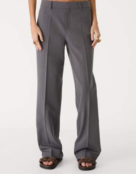 Stradivarius smart trousers with pockets in dark grey - view 1