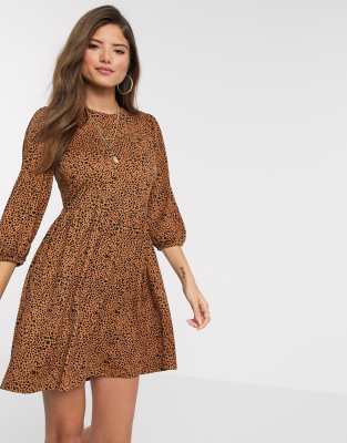 stradivarius leopard print dress