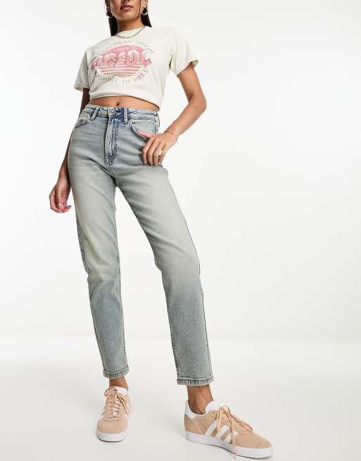 Stradivarius – Smutstvättade smala mom jeans , 3 av 5