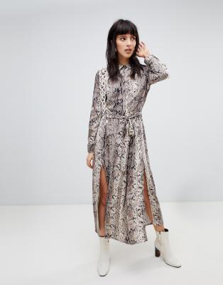 asos snake print midi dress