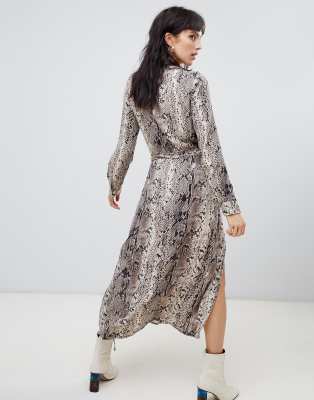 asos snake print midi dress