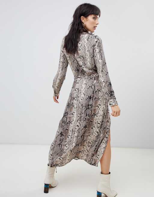 Snake print 2025 dress midi