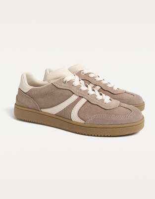 Stradivarius - Sneaker aus Leder in Beige-Neutral