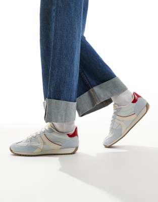 Stradivarius - Sneaker aus Leder in Blau
