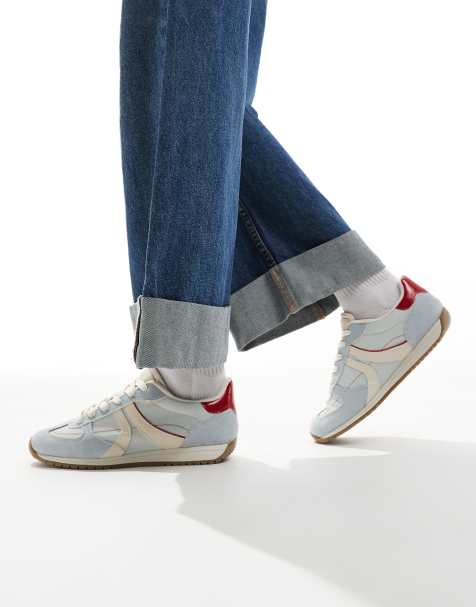 Stradivarius – Sneaker aus Leder in Blau - view 1