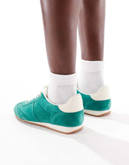 Stradivarius – Sneaker aus Wildleder in Grün, 5 von 5