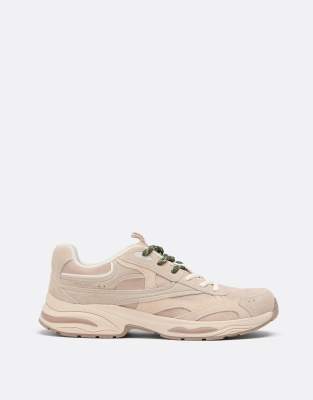 Sneaker in Beige mit Lederdetail-Neutral Neutral 40