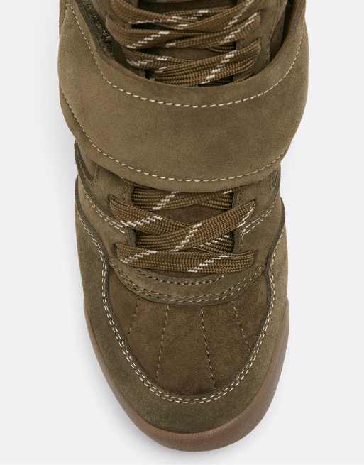 Stradivarius Sneaker mit Keilabsatz in Khaki, 4 von 5
