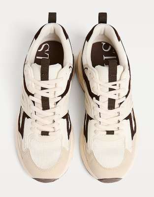 Stradivarius - Sneaker mit Kontrast-Elementen in Combined-Bunt