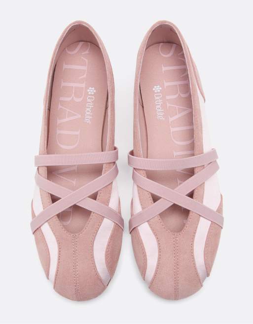 Stradivarius – Sneakerinas in Rosa mit überkreuzten Riemen, 2 von 4