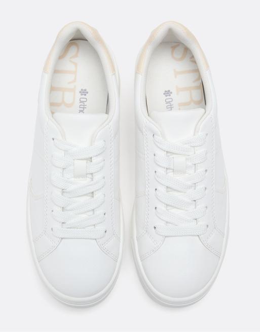 Stradivarius - Sneakers casual bianche con plateau, 4 di 4