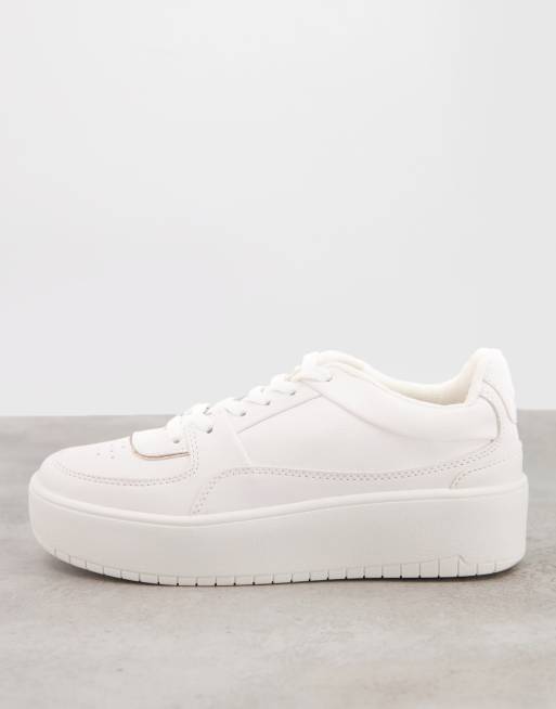 Stradivarius - Sneakers con suola flatform bianche