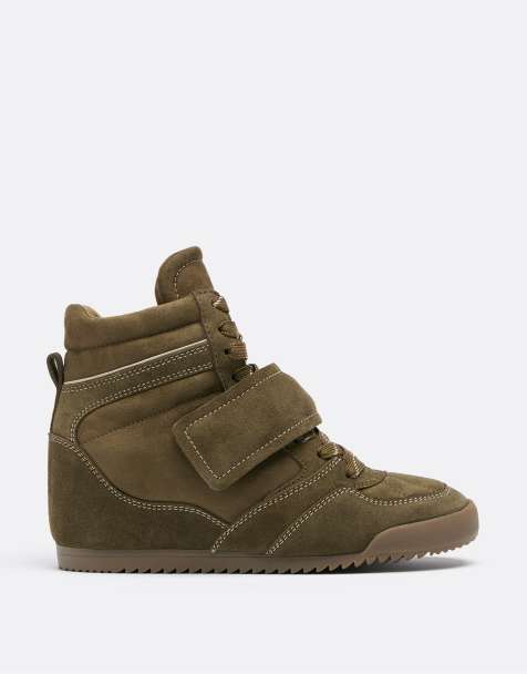 Stradivarius sneakers con zeppa interna color kaki - view 1