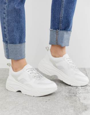 stradivarius white trainers