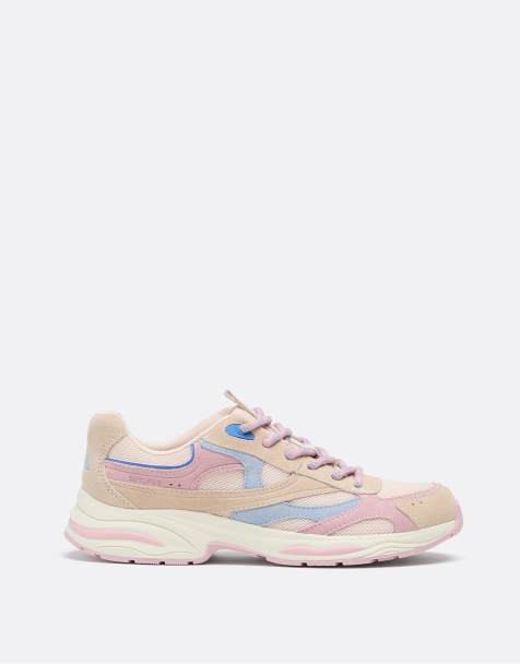 Stradivarius - Sneakers met gemengde panelen in roze - view 1