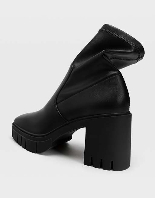 High heel ankle shop boots with track soles