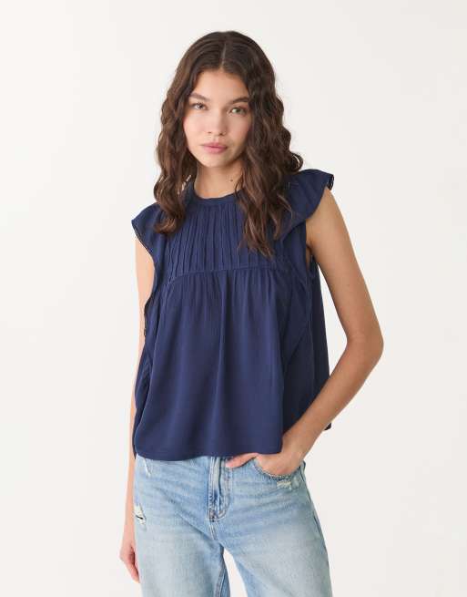 Stradivarius - Soepelvallende blouse in blauw