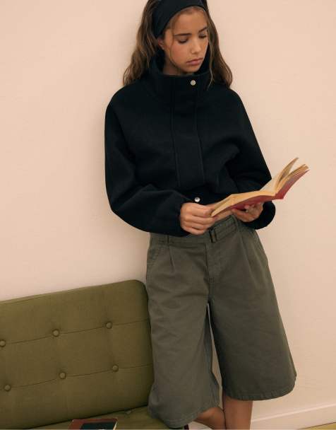 Stradivarius Soft-touch bomber jacket in black - view 1
