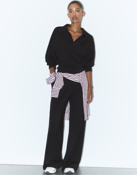 Stradivarius soft touch co-ord in black - view 1