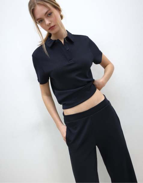 Stradivarius soft touch co-ord in navy - view 1