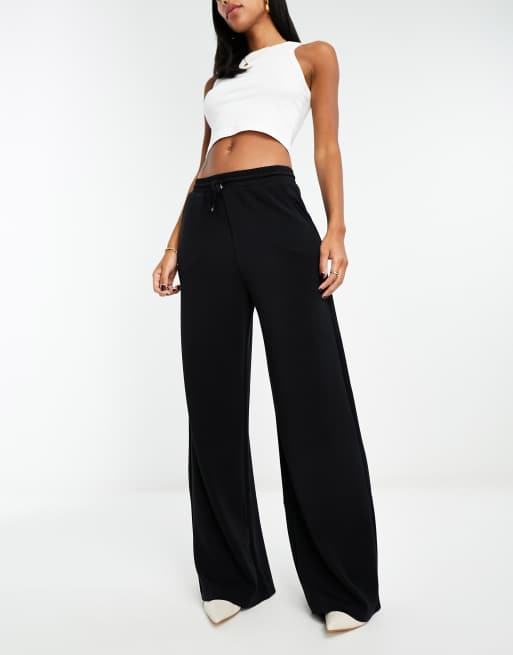 Stradivarius jersey sculpt flare legging in black