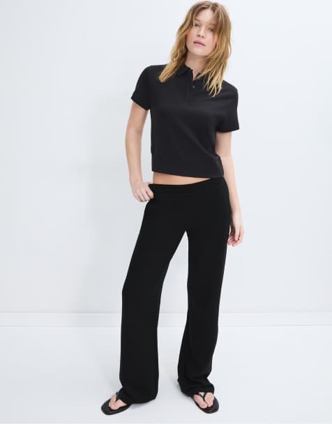 Stradivarius Soft-touch formal joggers in black - view 1