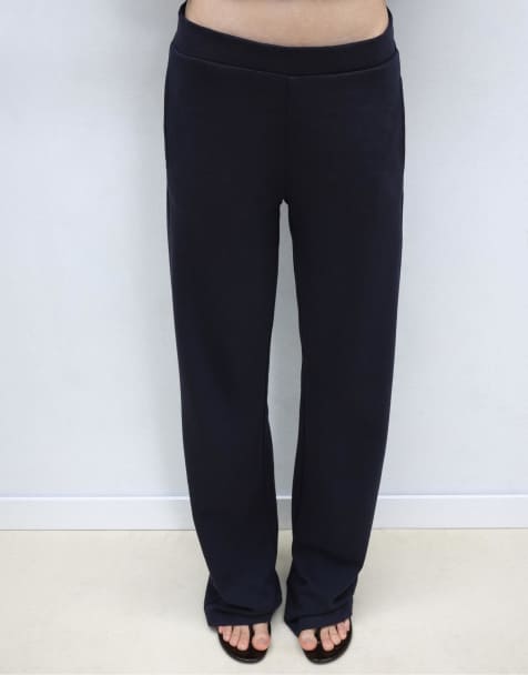 Stradivarius Soft-touch formal joggers in dark blue