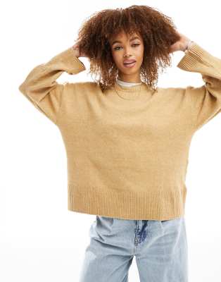 Stradivarius soft touch knit jumper in tan