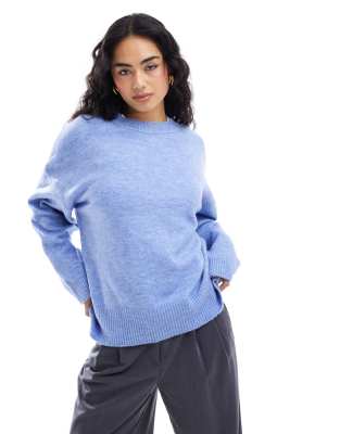 Stradivarius soft touch knit sweater in blue