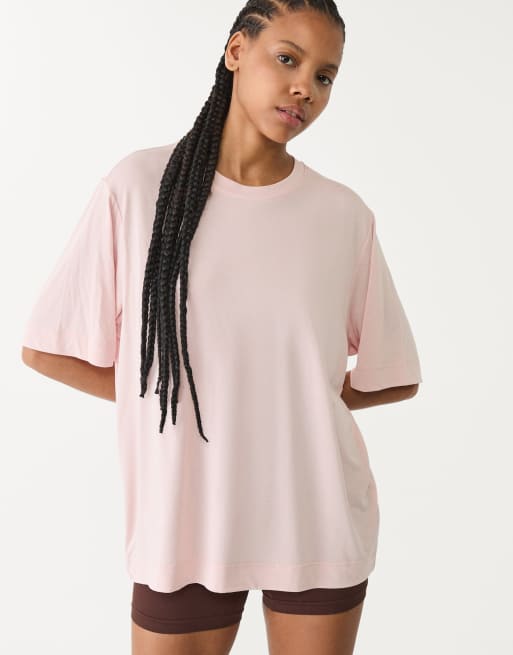 Stradivarius soft touch oversized turtleneck in pastel pink