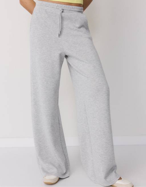 Stradivarius Soft-touch palazzo trousers in grey melange, 2 of 7