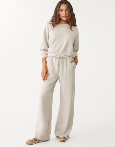 Stradivarius soft touch palazzo trousers in grey - view 1